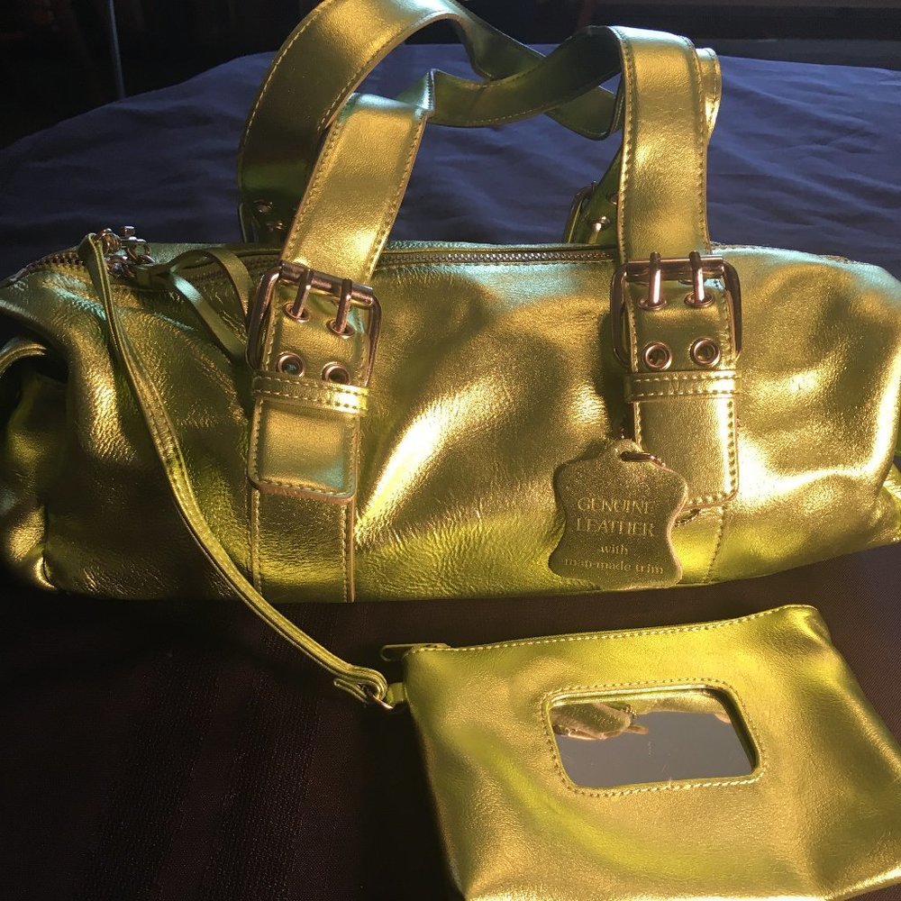 Neon Green Pocketbook with detachable purse